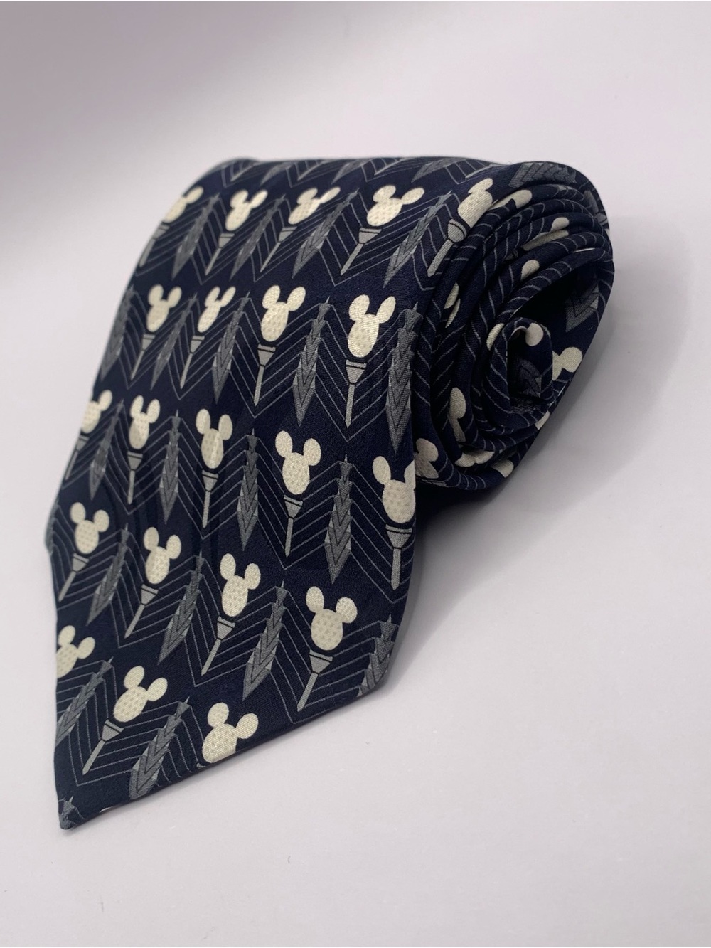 Disney Navy Tie with White Mickey Head Pattern 0113 novelty collection business